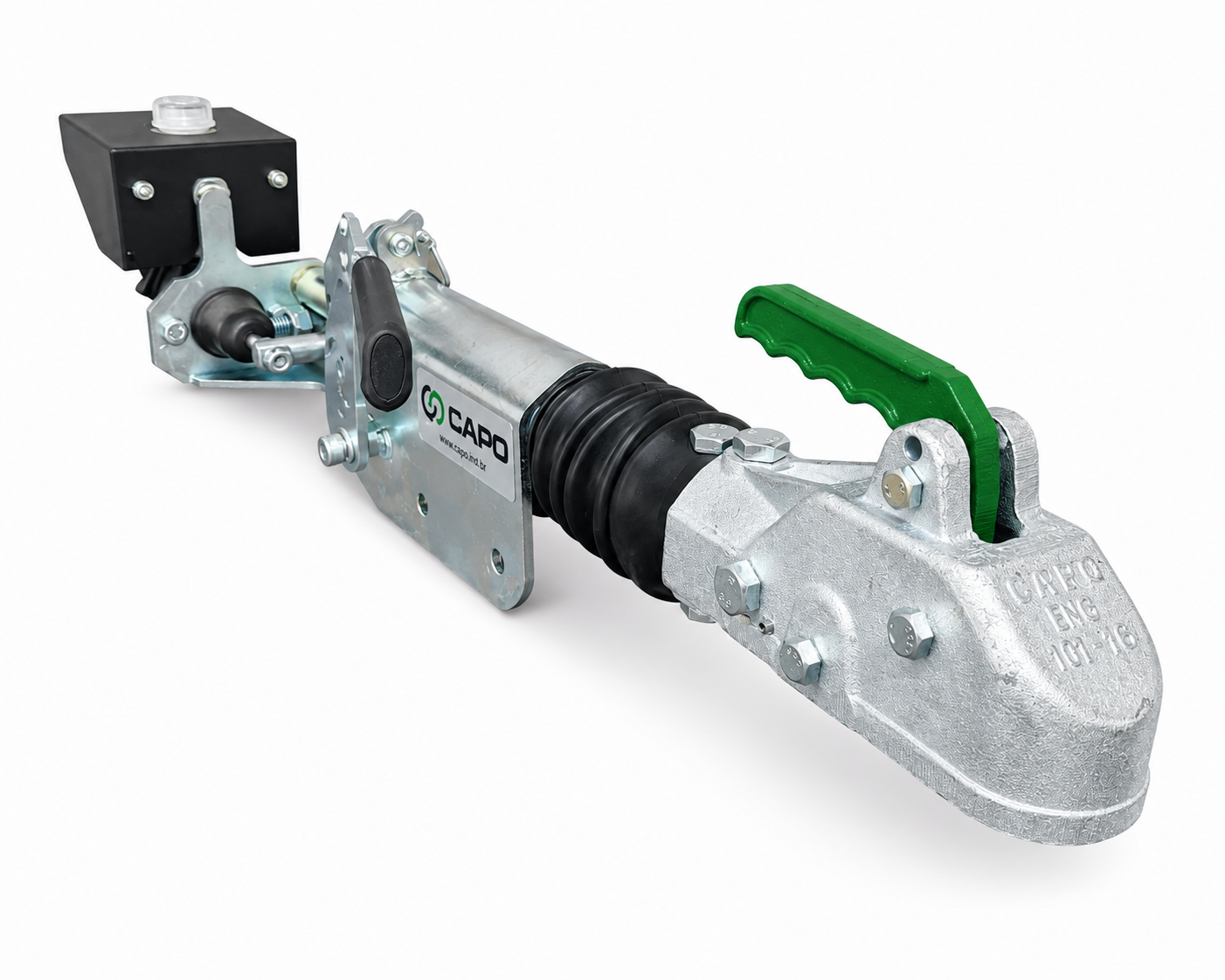 Imagem em destaque do produto ATUADOR DE FREIO HIDR. CAP 700-2500 KG - C/ TRAVA Ø50MM - FIX. TUBO